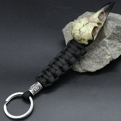 Odin Crow Skeleton Paracord Keychain