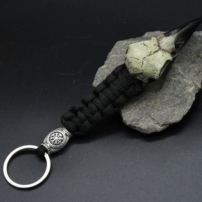 Odin Crow Skeleton Paracord Keychain