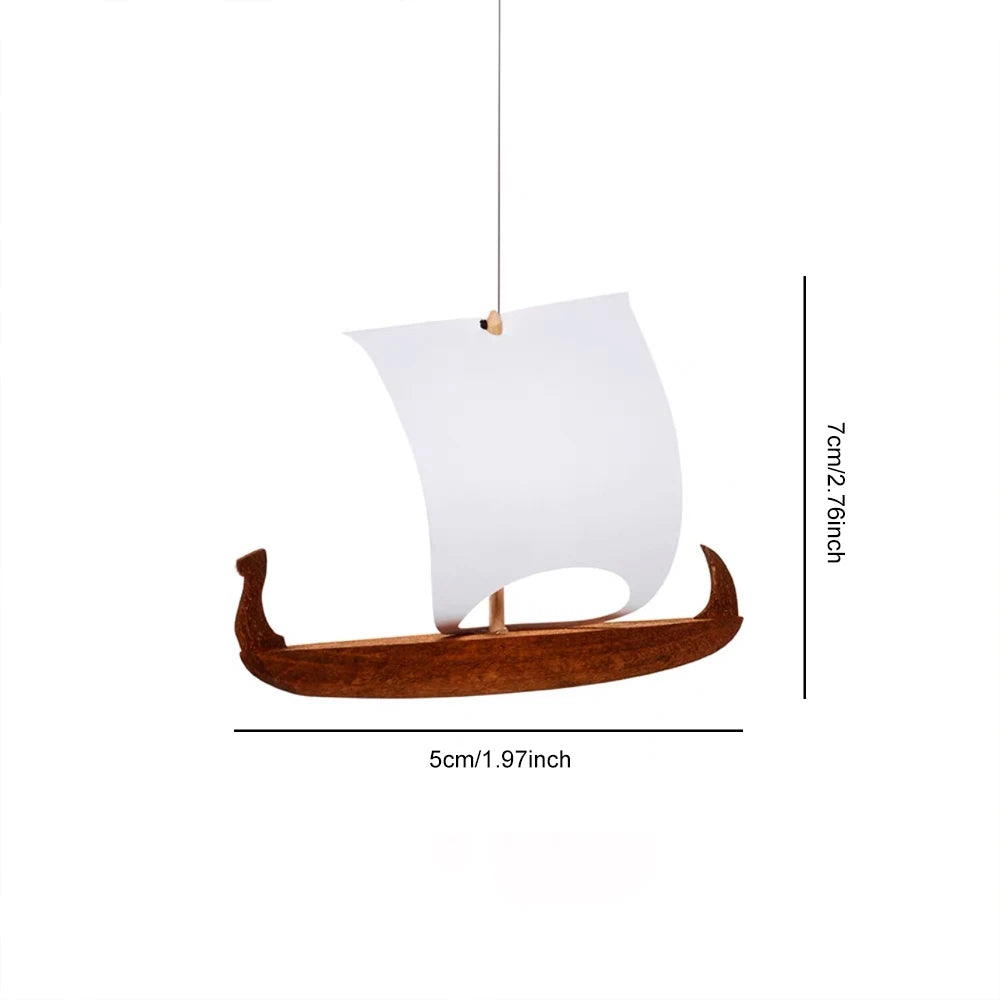 Nordic Viking Ship Wooden Pendant Hanger