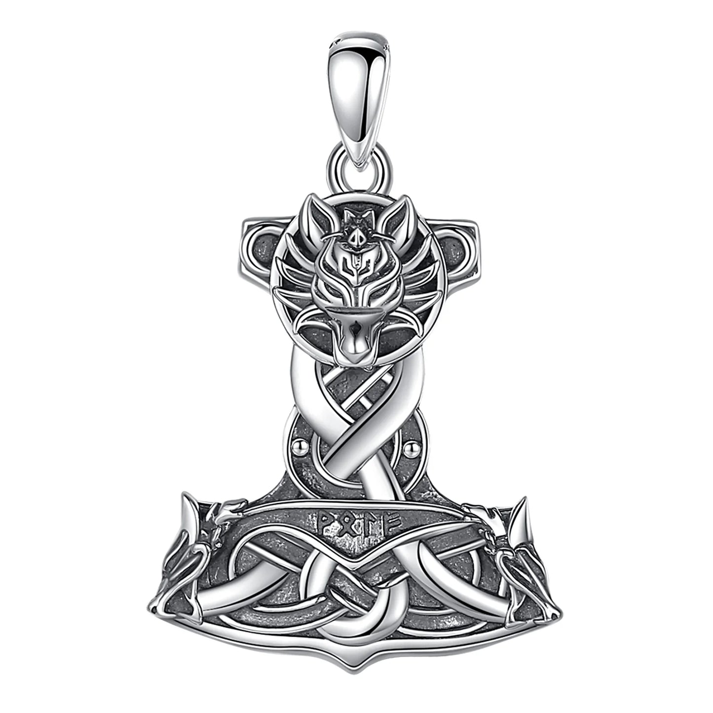 925 Sterling Silver Thor's Hammer Mjolnir Necklace