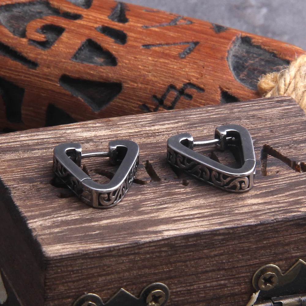 Viking Triangle Hoop Earrings