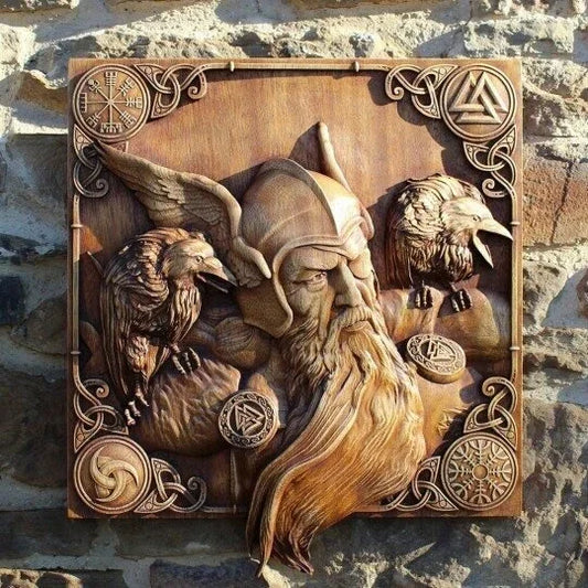 Odin Wood Wall Sculpture