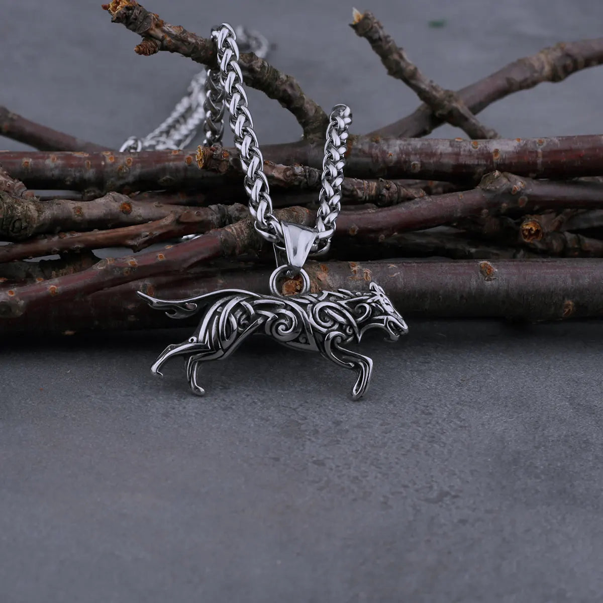 Viking Wolf Necklace - Fenrir Pendant