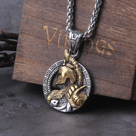 Never-Fade Spartan Helmet Pendant Necklace