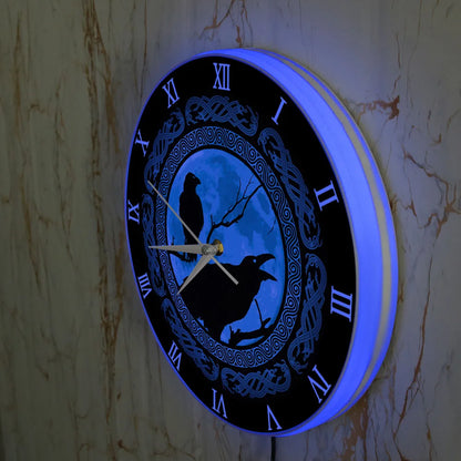 Odins Ravens RGB LED Wall Clock