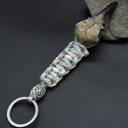 Odin Crow Skeleton Paracord Keychain