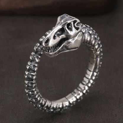 925 Sterling Silver Adjustable Dragon Ring