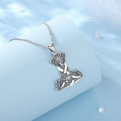 925 Sterling Silver Thor's Hammer Mjolnir Necklace