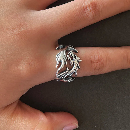 Viking Dragon Rings For Men 925 Sterling Silver Jewelry Opening Type Adjustable US Size 9-12