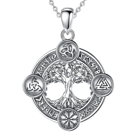 925 Sterling Silver Tree of Life Symbolic Necklace