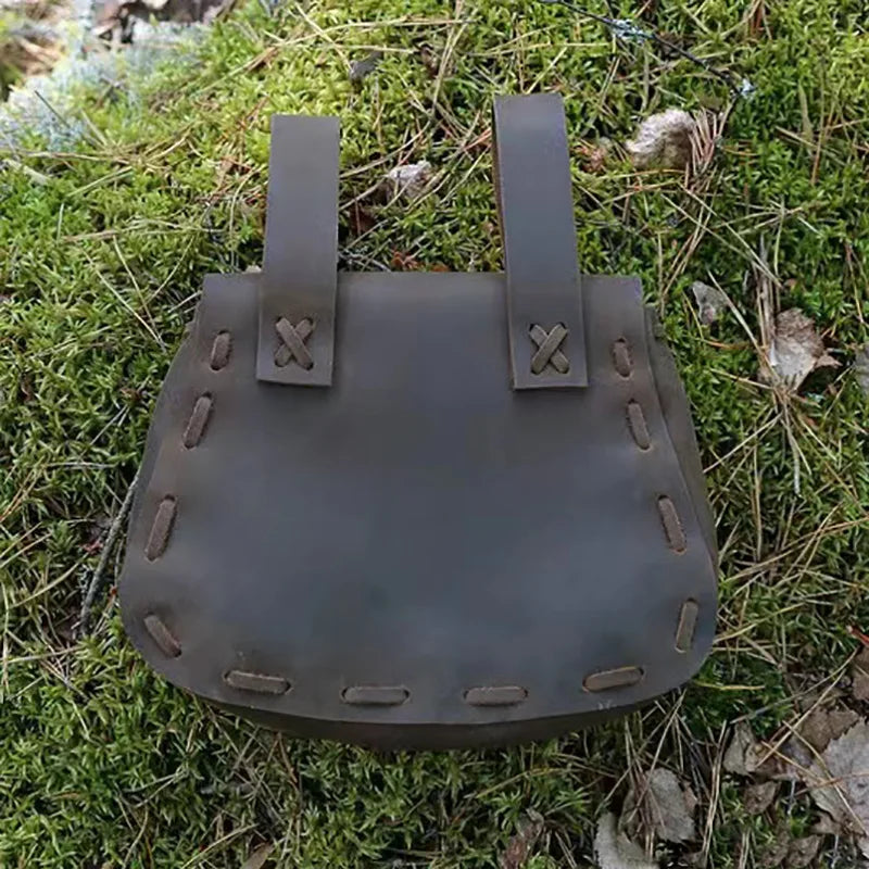 Nordic Embossed Viking Leather Waist Bag