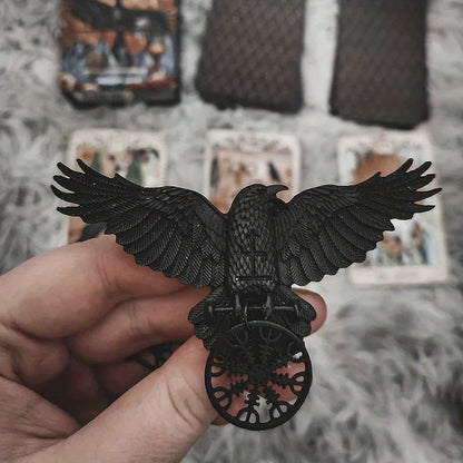 Viking Black Crow Hair Clip