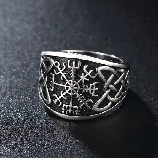 Silver Norse Vegvisir Compass Ring