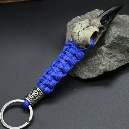 Odin Crow Skeleton Paracord Keychain