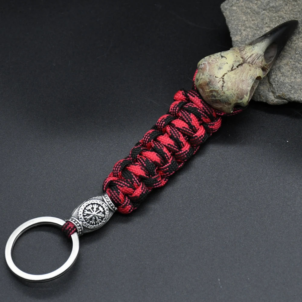 Odin Crow Skeleton Paracord Keychain