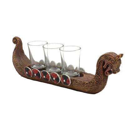 Viking Ship Shot Glass Set