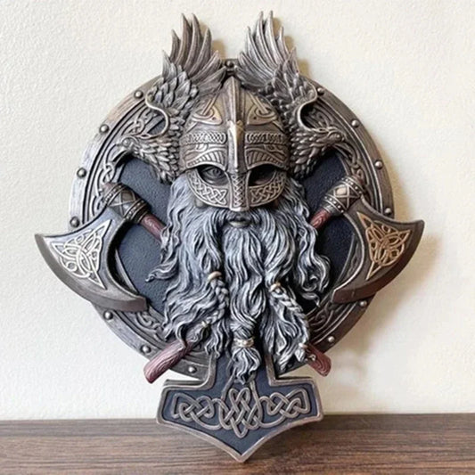 Odin Berserker Double Axe Wall Plaque