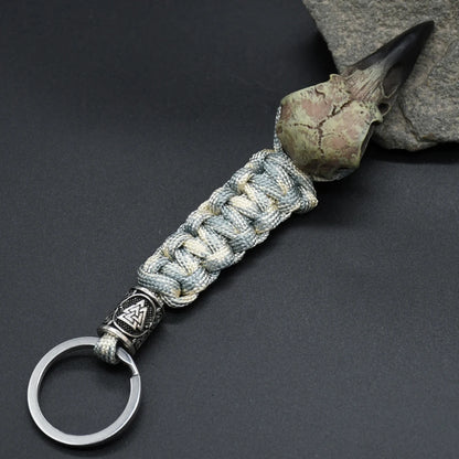 Odin Crow Skeleton Paracord Keychain