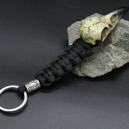 Odin Crow Skeleton Paracord Keychain