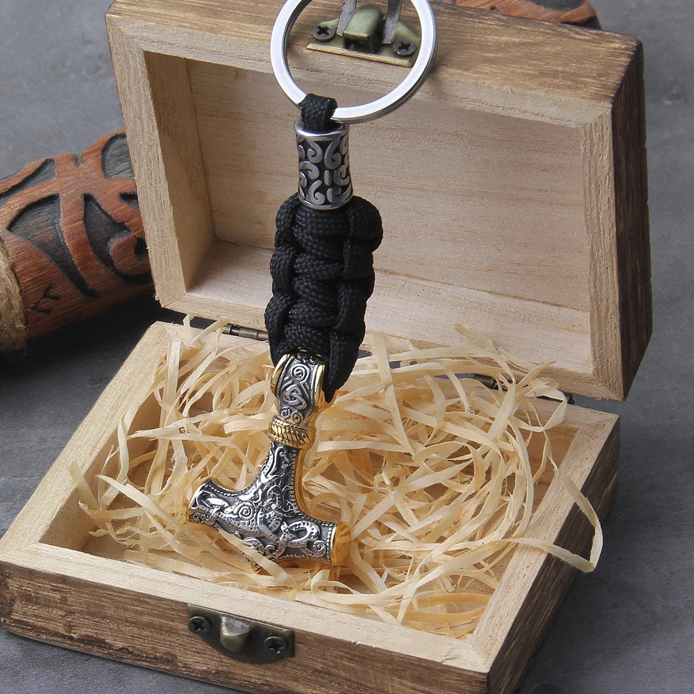 Nordic Viking Thor Hammer Keychain