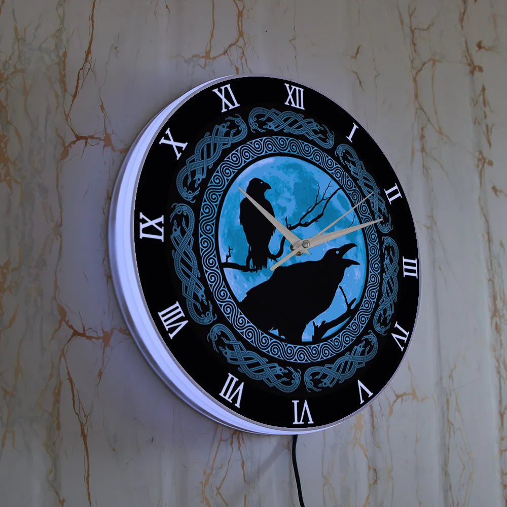 Odins Ravens RGB LED Wall Clock